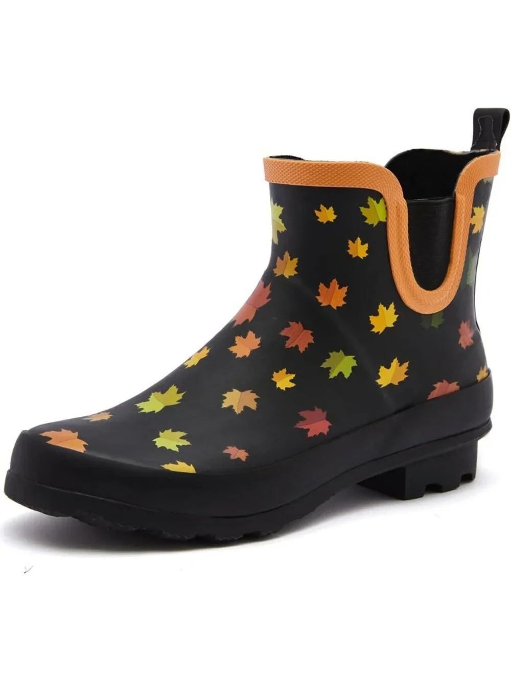 Women's Maple Leaf Light Ankle Garden Anti-Slipping Floral Printed Rain Boots
